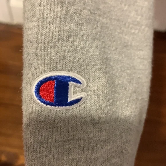 Champion Collegiate Embroidered Logo Grey Hoodie Zip Up XSmall - Picture 6 of 6